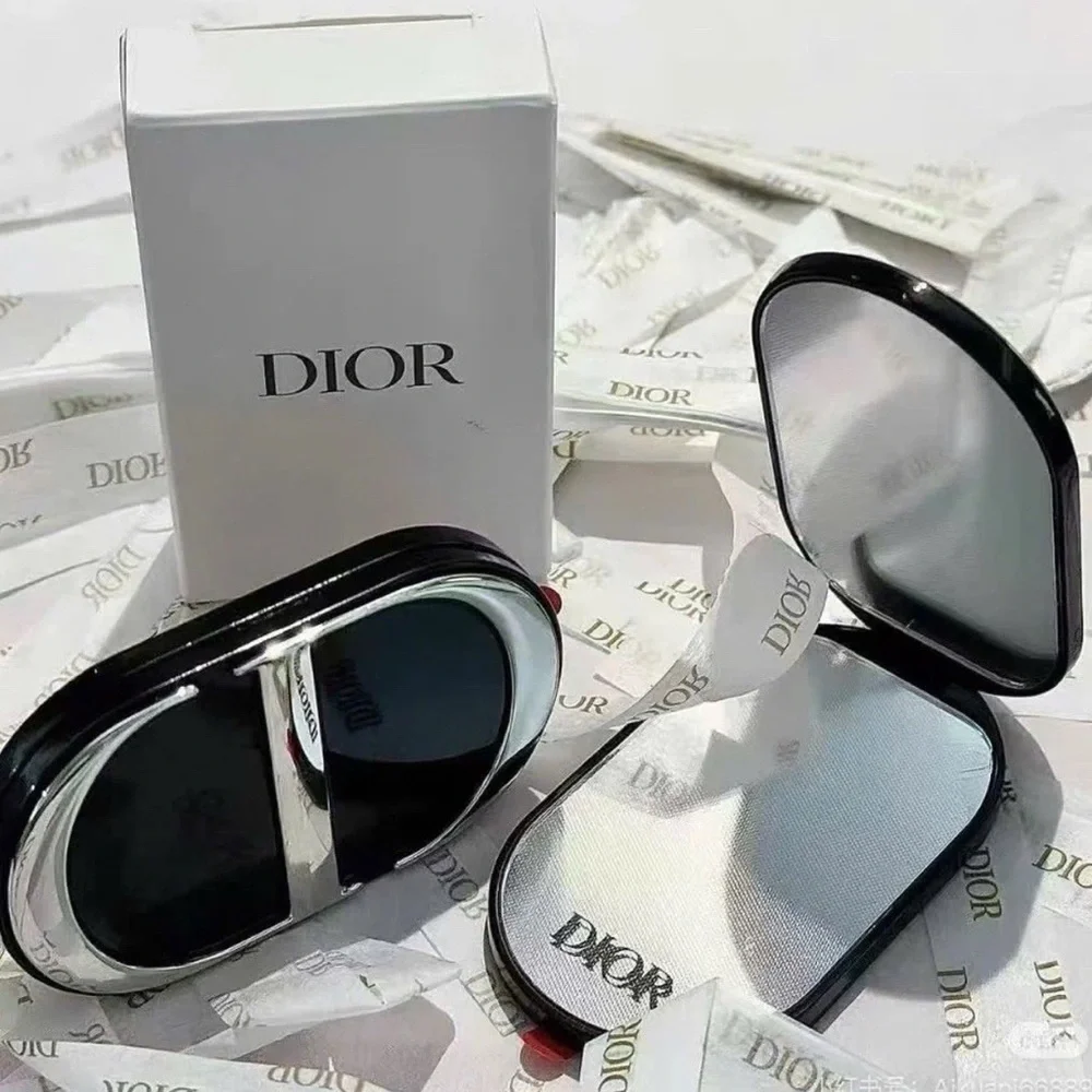 DIOR BEAUTY CD Logo Dual Mirror Phone Ring Metal Holder Stand - Silver/Black - Picture 3 of 8